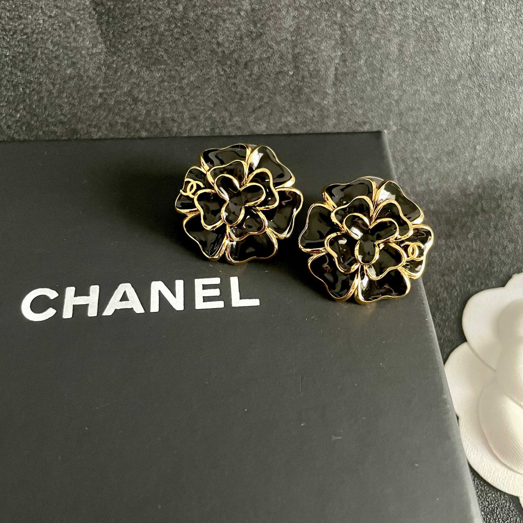 Chanel Interlocking C Camellia Stud Earrings - album image 9