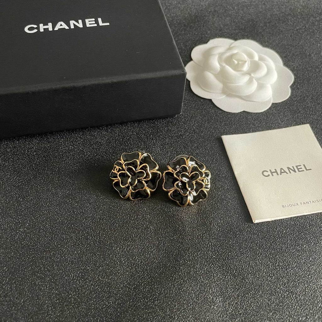Chanel Interlocking C Camellia Stud Earrings - album image 6