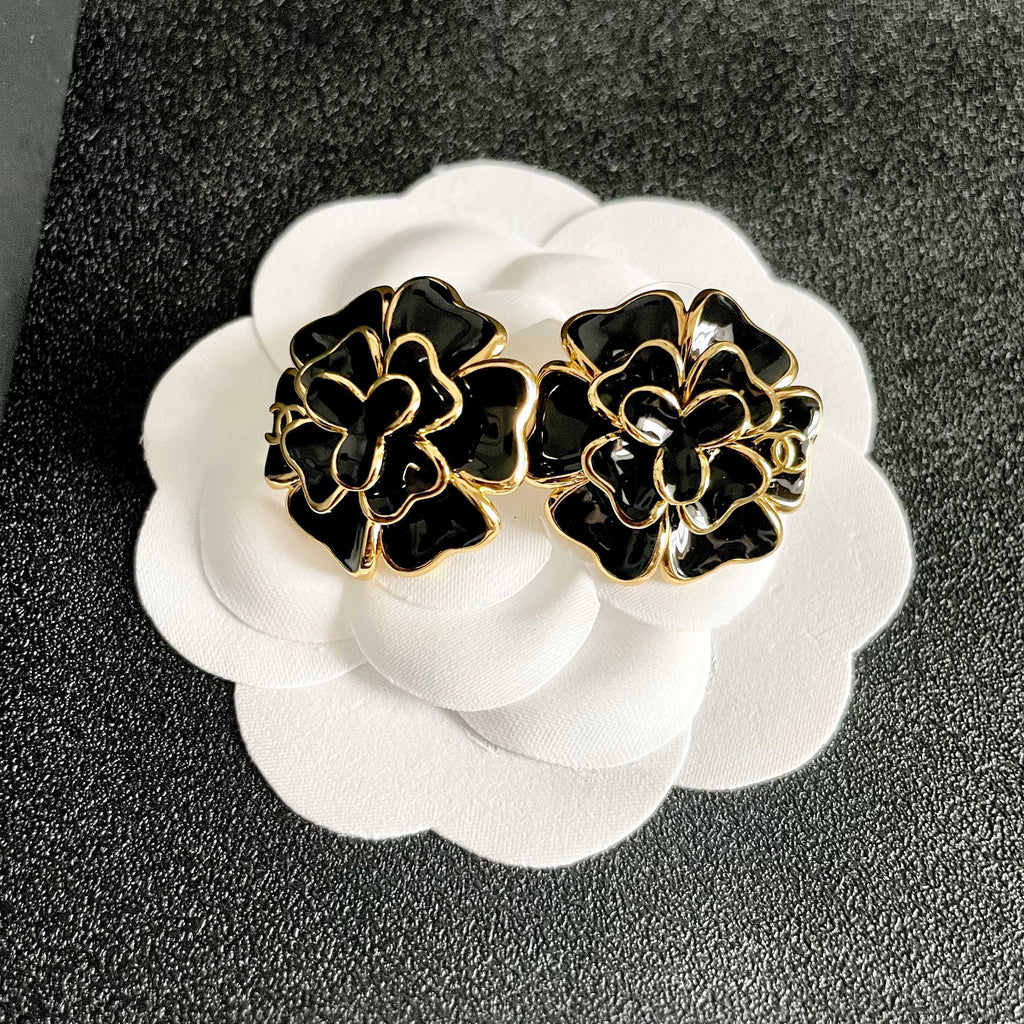 Chanel Interlocking C Camellia Stud Earrings - album image 8