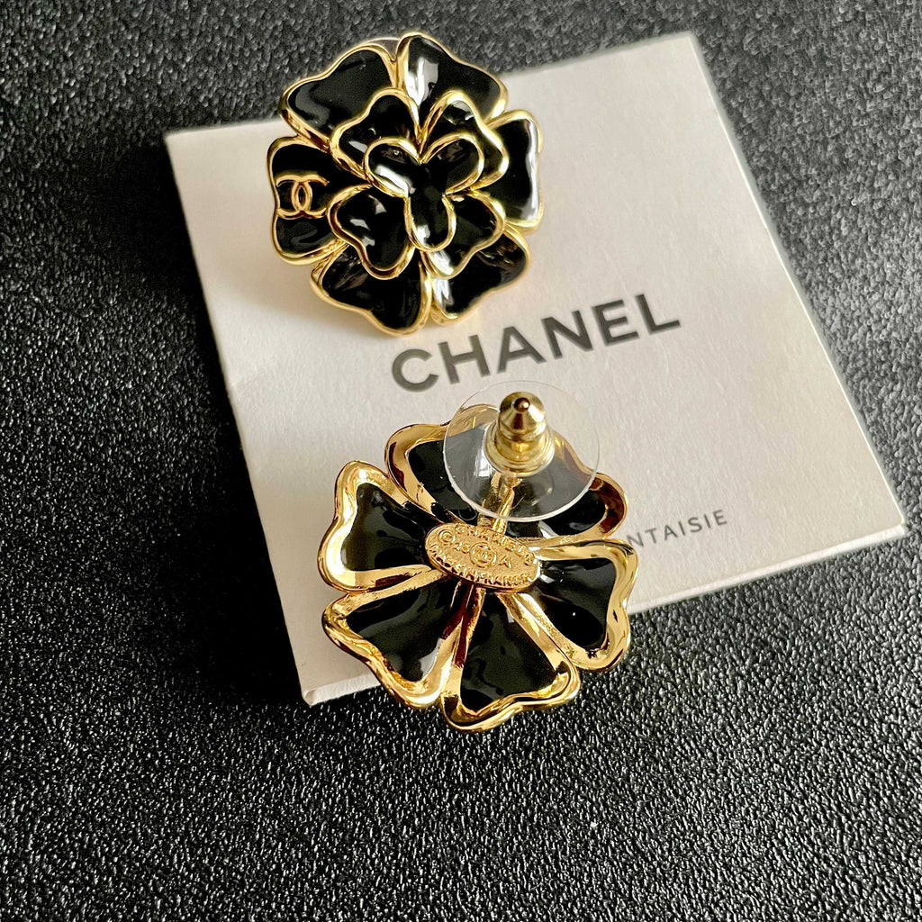 Chanel Interlocking C Camellia Stud Earrings - album image 7