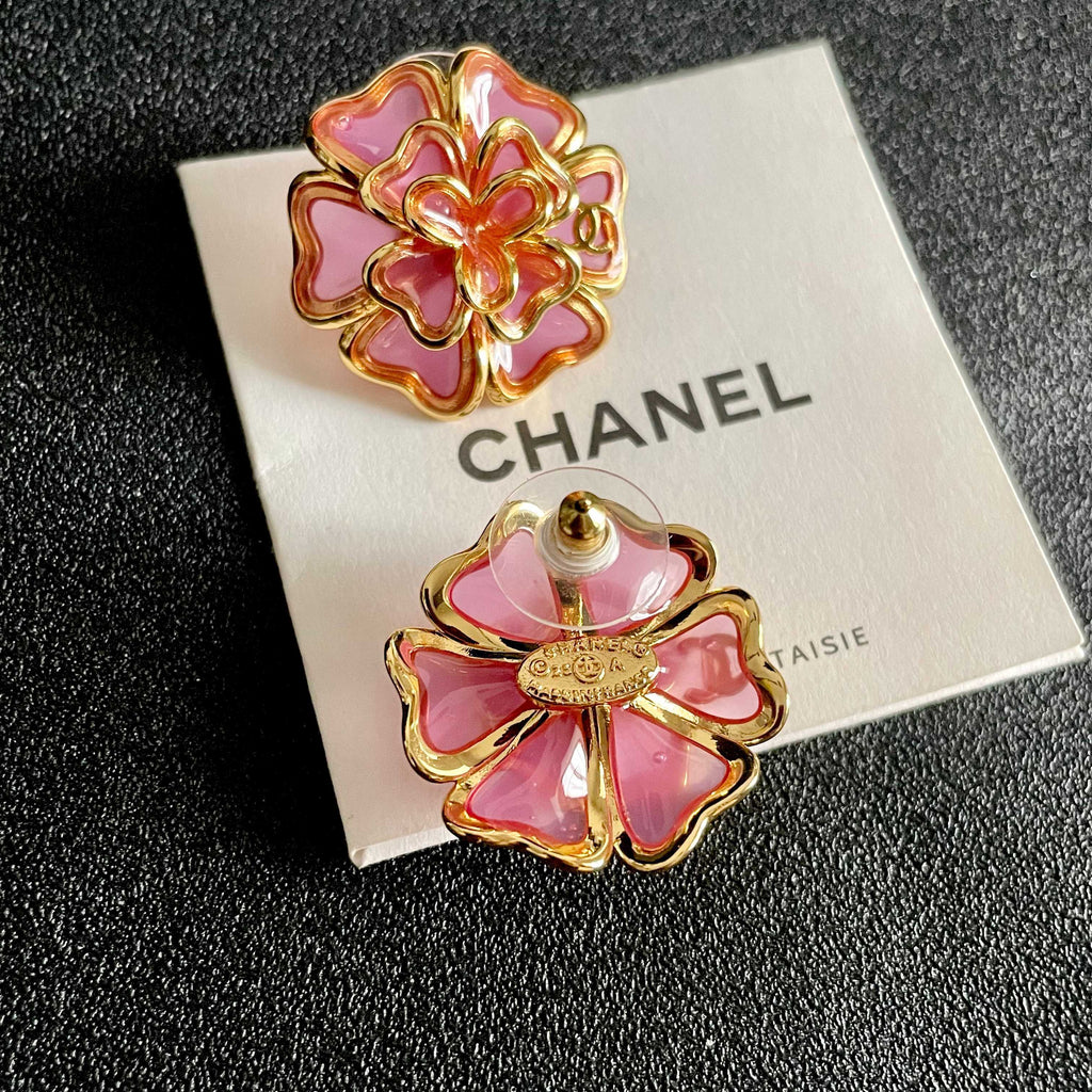 Chanel Interlocking C Camellia Stud Earrings - album image 7