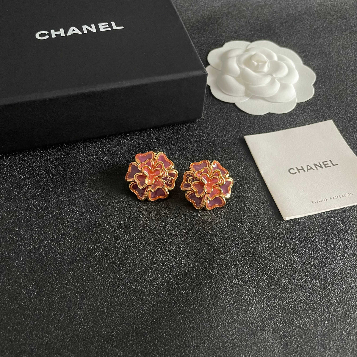 Chanel Interlocking C Camellia Stud Earrings - album image 6