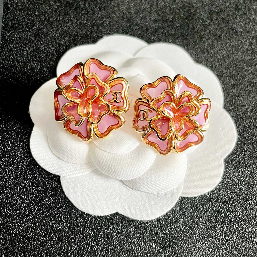 Chanel Interlocking C Camellia Stud Earrings - album image 8