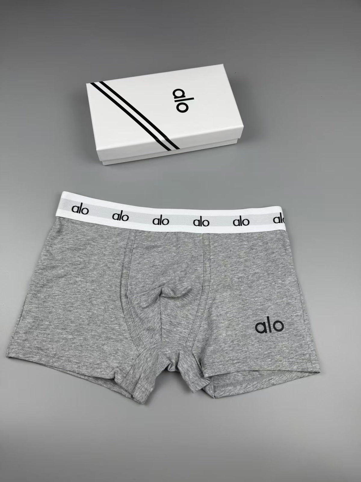 ALO Men's Heather Boxer Briefs with Logo Waistband - 3-Pack - image 1