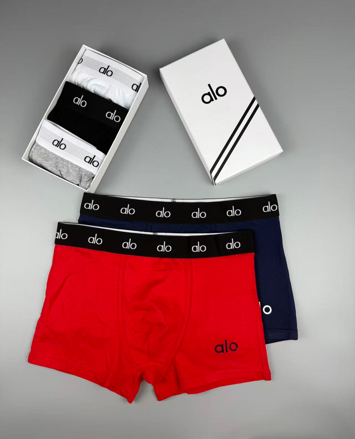 ALO Men's Heather Boxer Briefs with Logo Waistband - 3-Pack - image 7