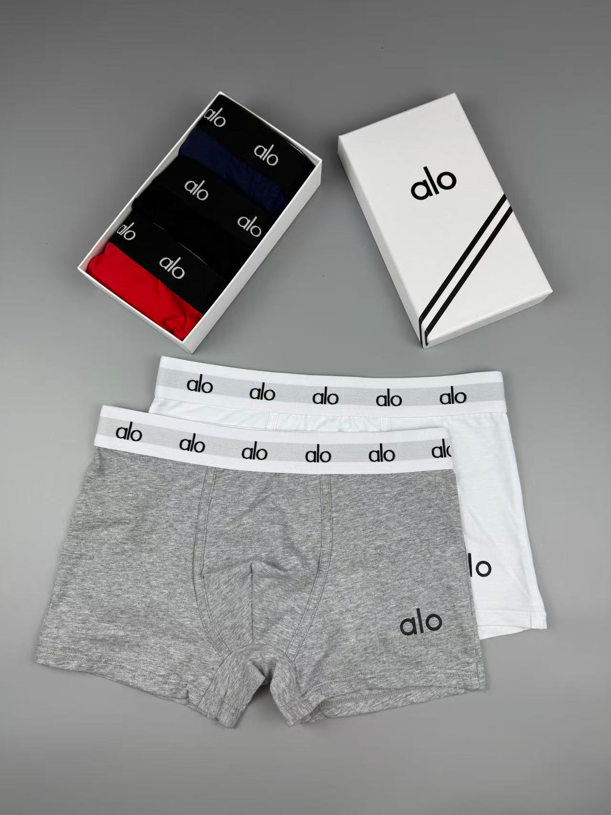 ALO Men's Heather Boxer Briefs with Logo Waistband - 3-Pack - image 6