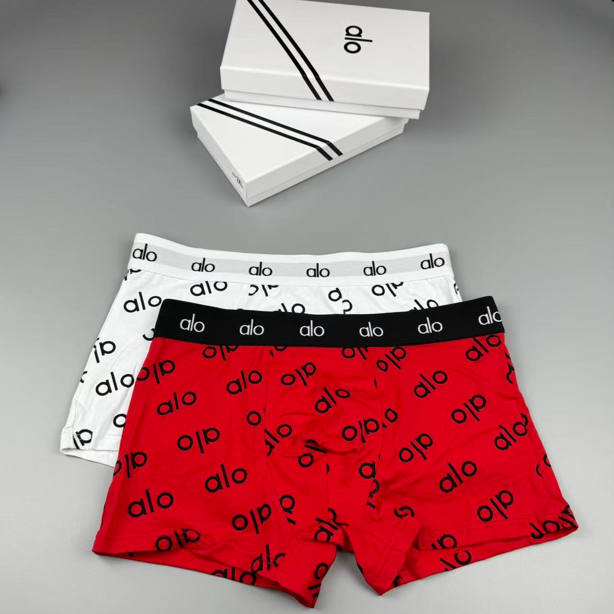 ALO Men's Allover Logo Boxer Briefs with Short Legs - 3-Pack - image 3