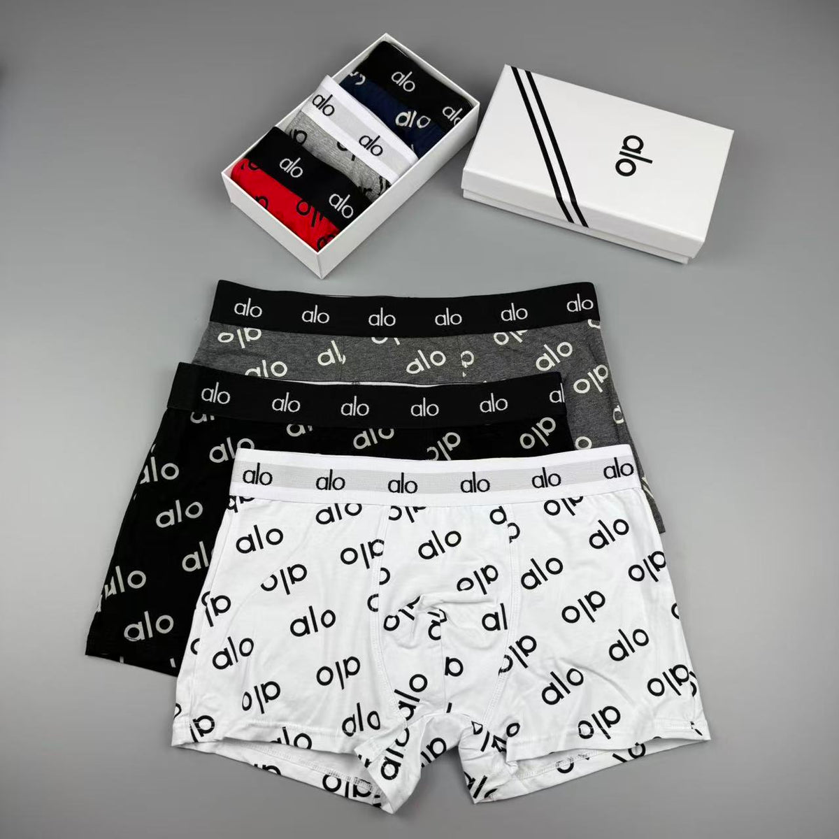 ALO Men's Allover Logo Boxer Briefs with Short Legs - 3-Pack - image 4