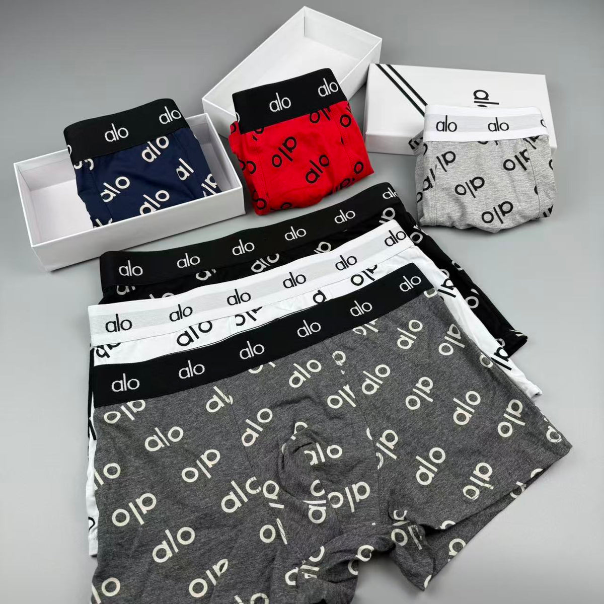 ALO Men's Allover Logo Boxer Briefs with Short Legs - 3-Pack - image 8