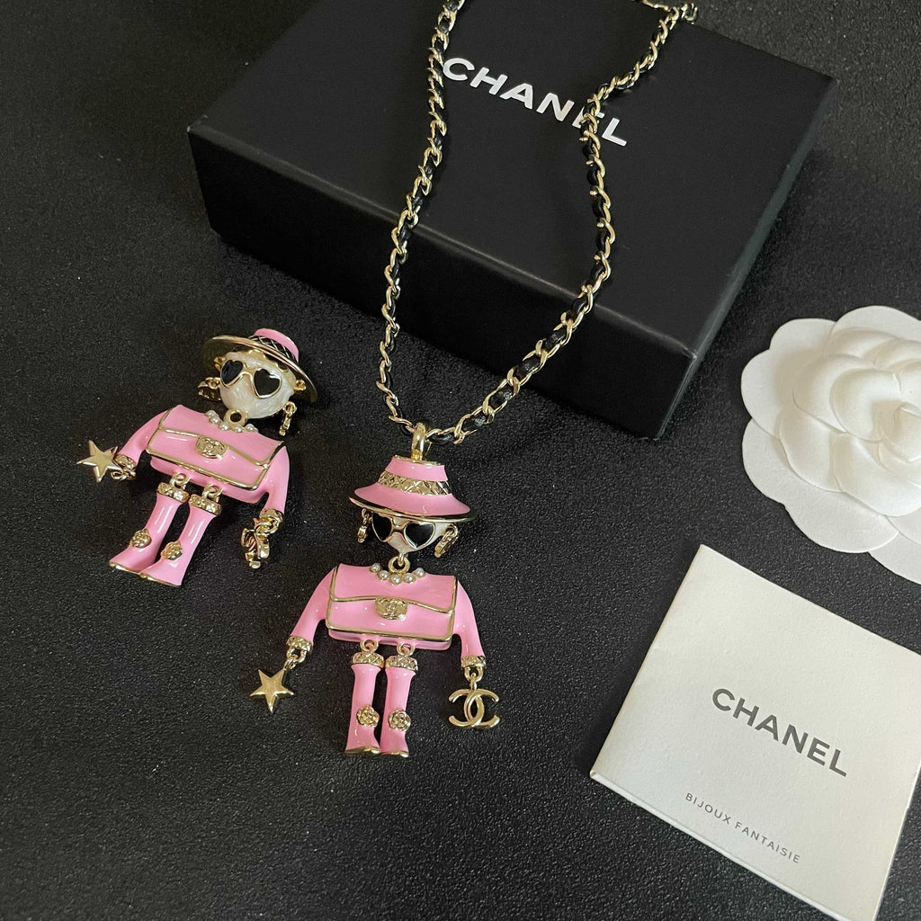 Chanel Pink Doll Pendant Necklace - album image 5