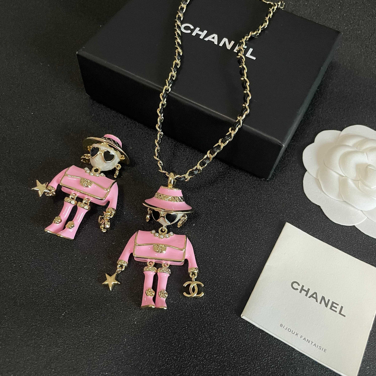 Chanel Pink Doll Pendant Necklace - album image 5