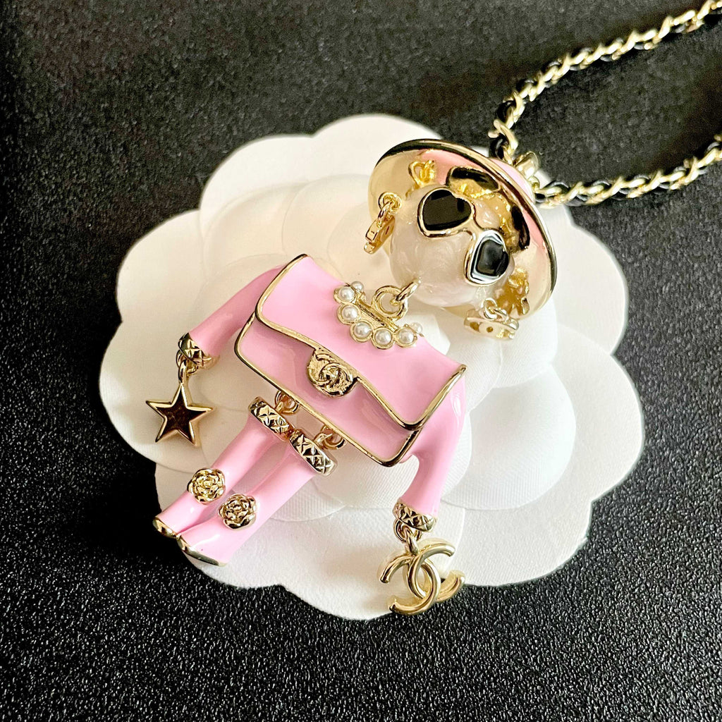 Chanel Pink Doll Pendant Necklace - album image 8