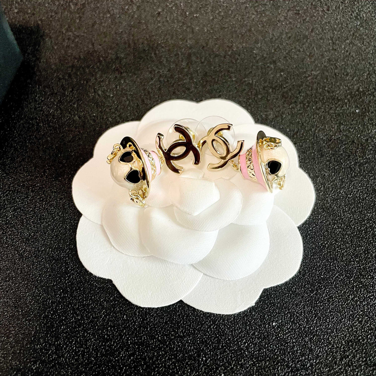 Chanel Pink Doll and CC Drop Earrings - album image 8