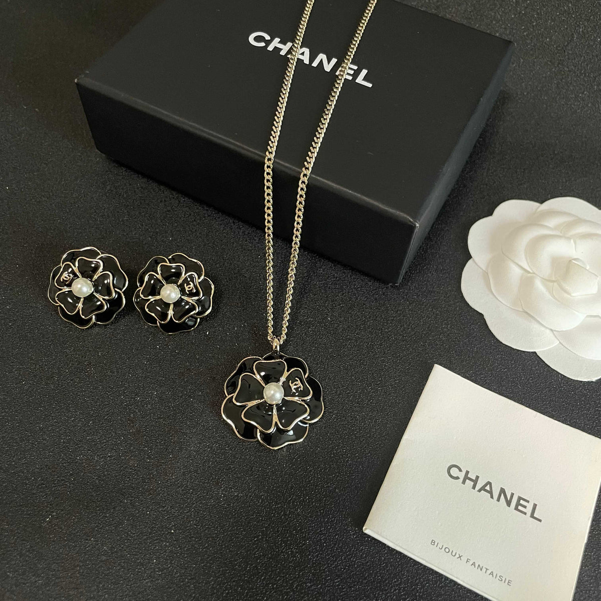 Chanel Interlocking C Camellia Stud Earrings - album image 11
