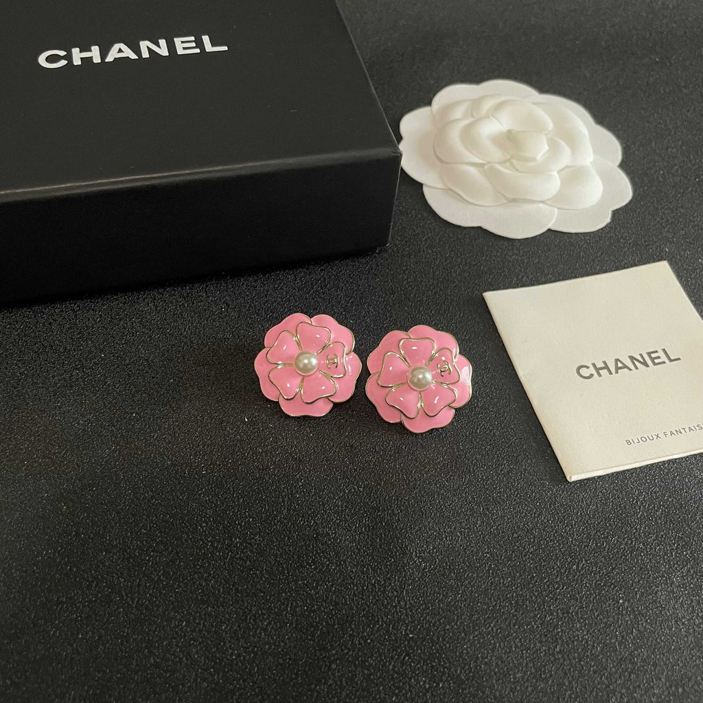Chanel Interlocking C Camellia Stud Earrings - album image 6