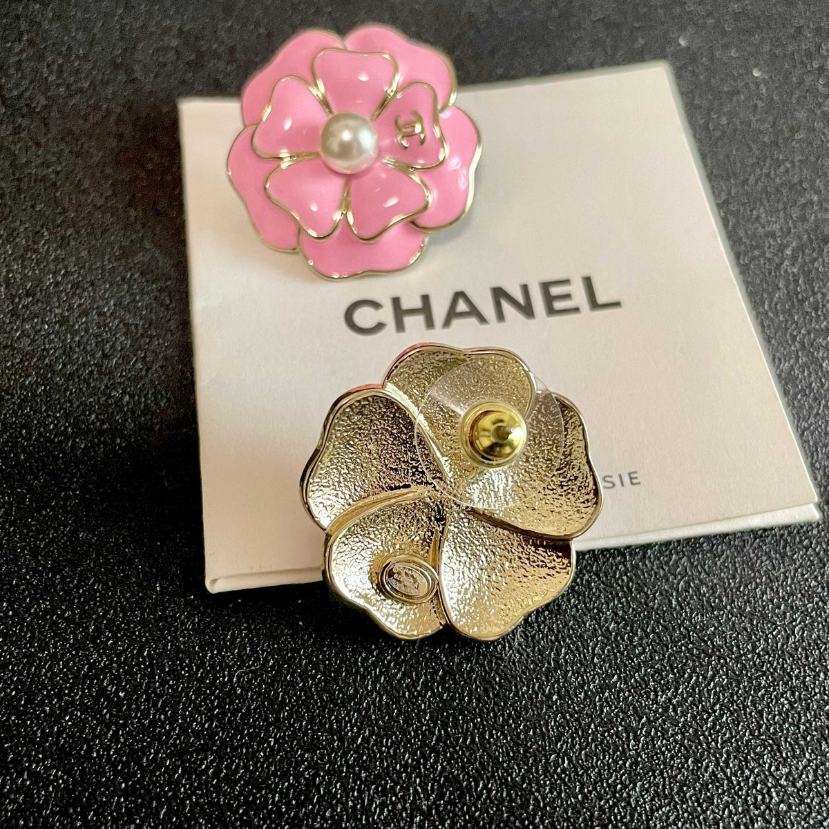 Chanel Interlocking C Camellia Stud Earrings - album image 7