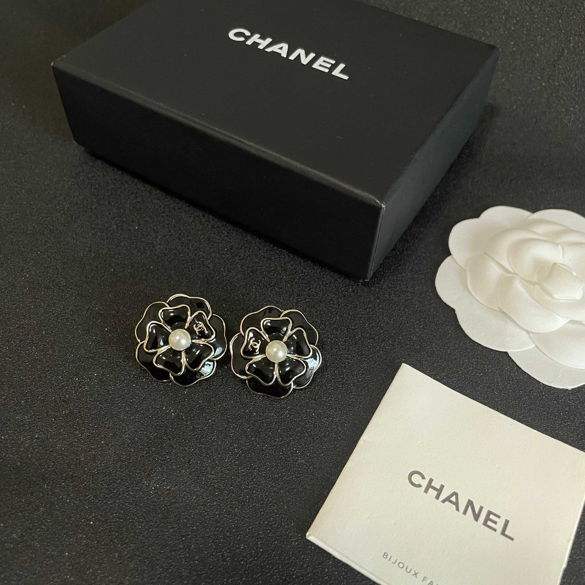 Chanel Interlocking C Camellia Stud Earrings - album image 5