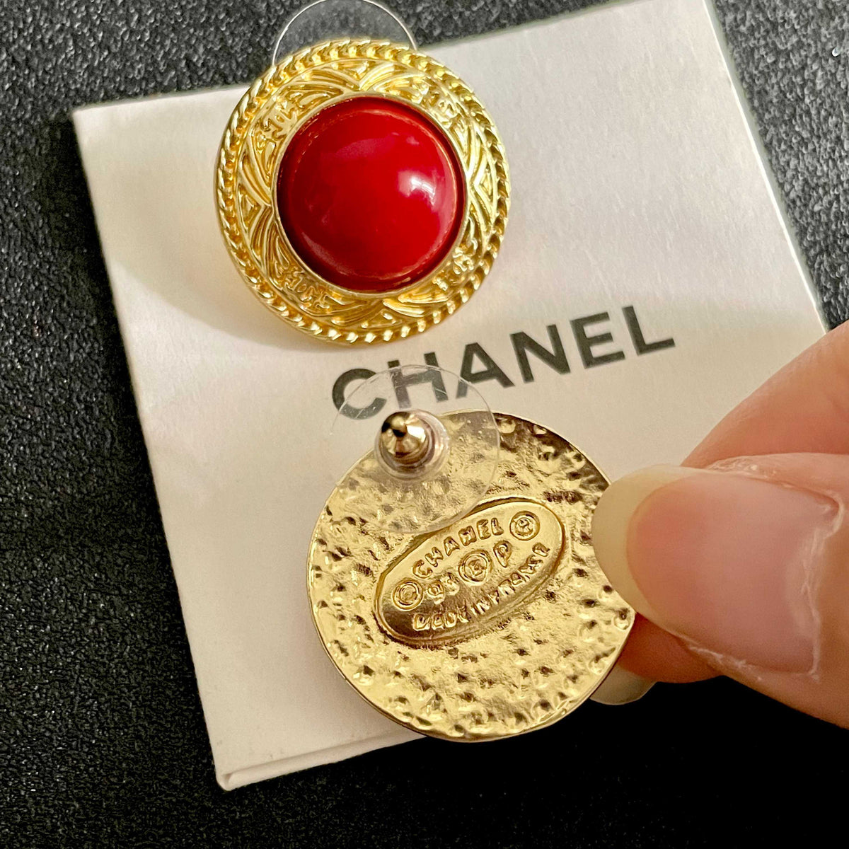 Chanel Interlocking C Stud Earrings - album image 7
