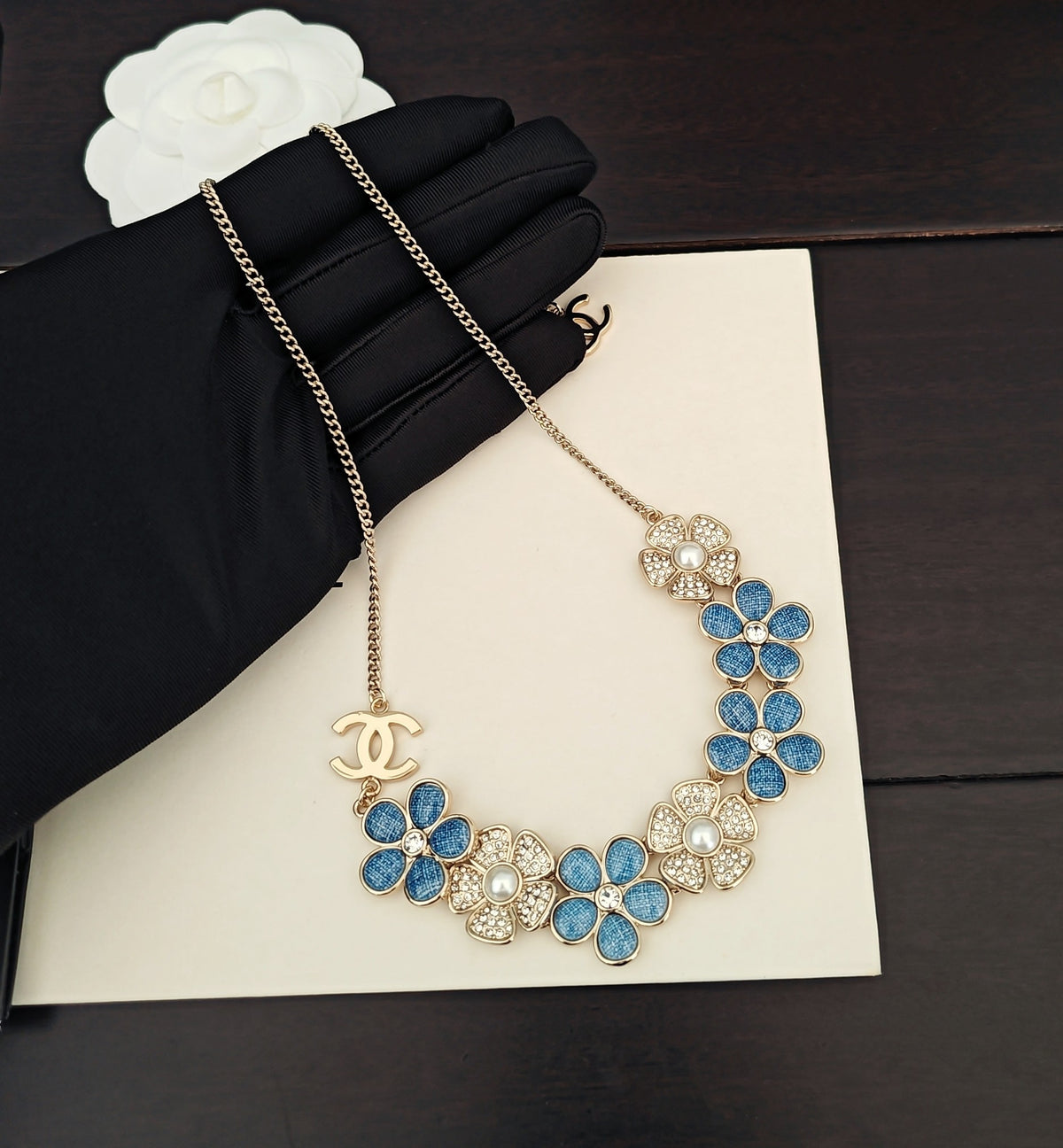 Chanel Blue Flower Necklace - album image 1