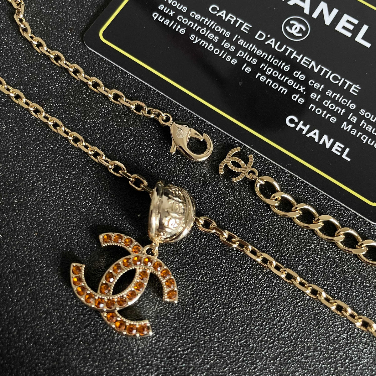 Chanel Interlocking C Crystal Accent Necklace - album image 7