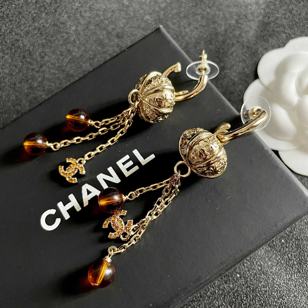 Chanel Interlocking C Crystal Accent Earrings - album image 9