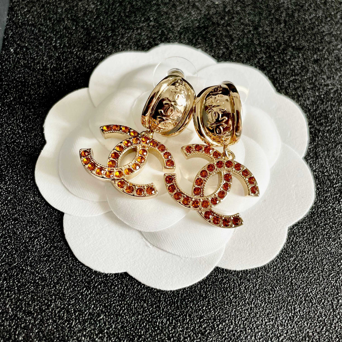 Chanel Interlocking C Crystal Accent Earrings - album image 8