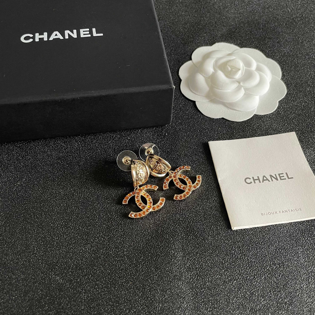 Chanel Interlocking C Crystal Accent Earrings - album image 6