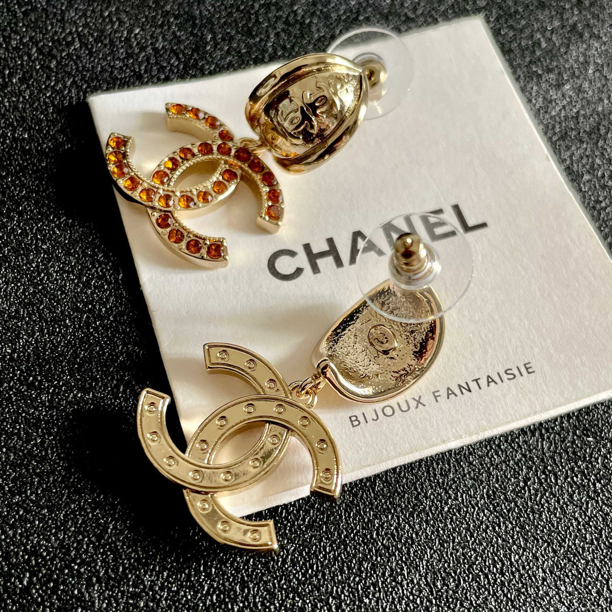 Chanel Interlocking C Crystal Accent Earrings - album image 7