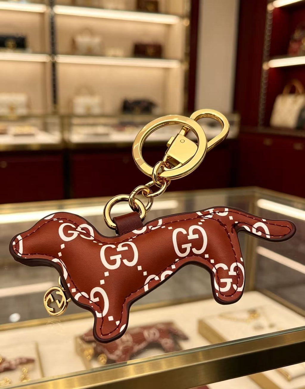 Gucci Interlocking G Key Monogram Leather Keychain - album image 5