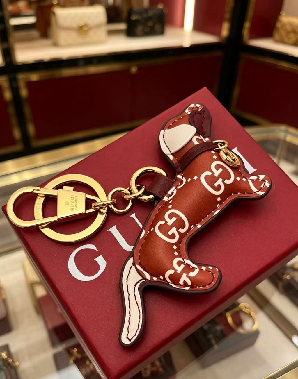 Gucci Interlocking G Key Monogram Leather Keychain - album image 2