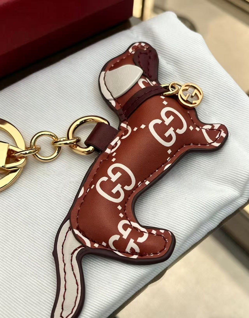 Gucci Interlocking G Key Monogram Leather Keychain - album image 4