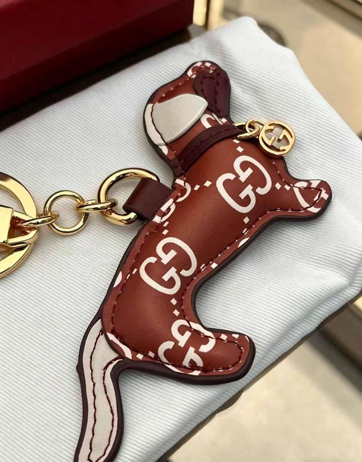 Gucci Interlocking G Key Monogram Leather Keychain - album image 4