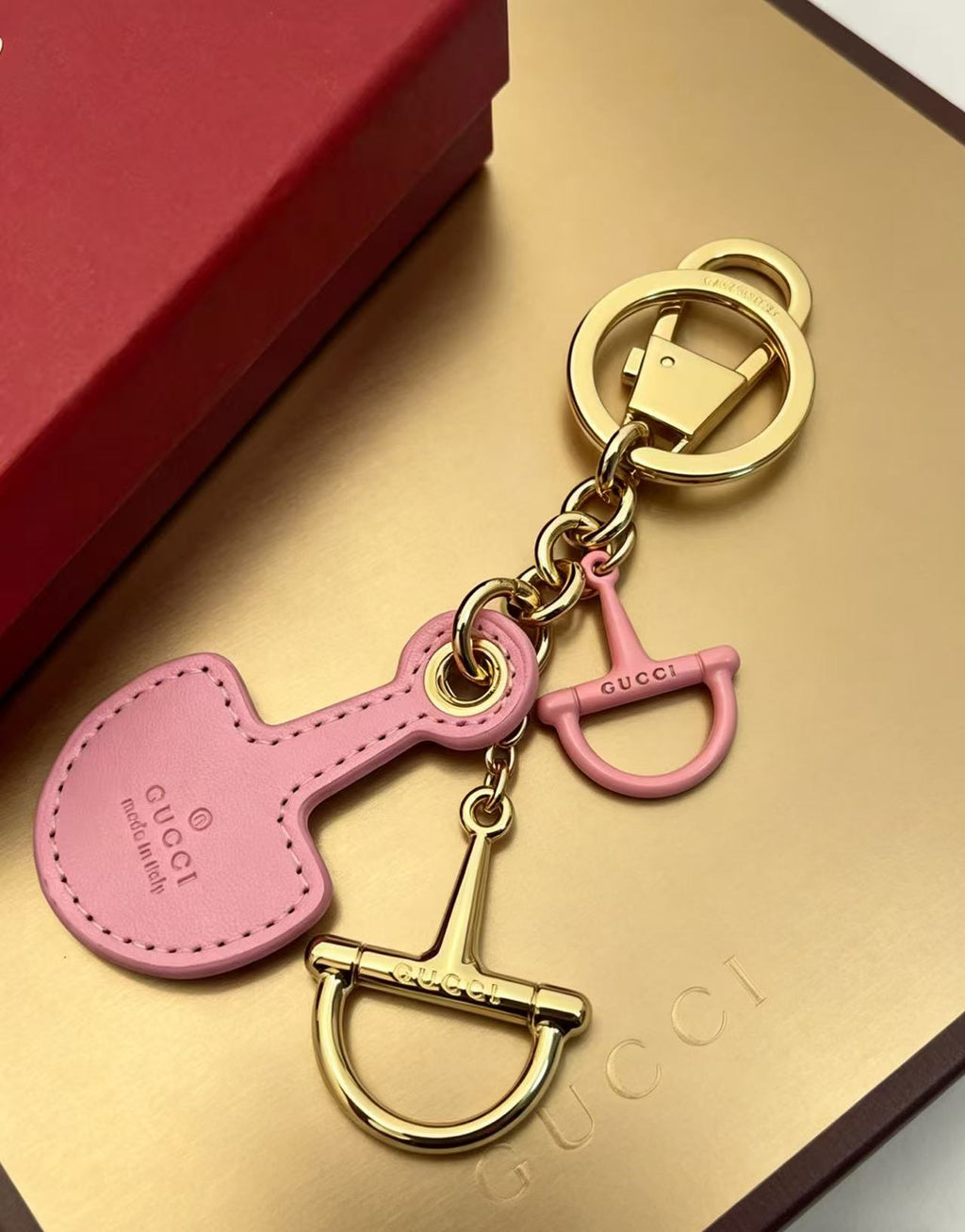 Gucci Key Pink Leather Keychain - album image 5