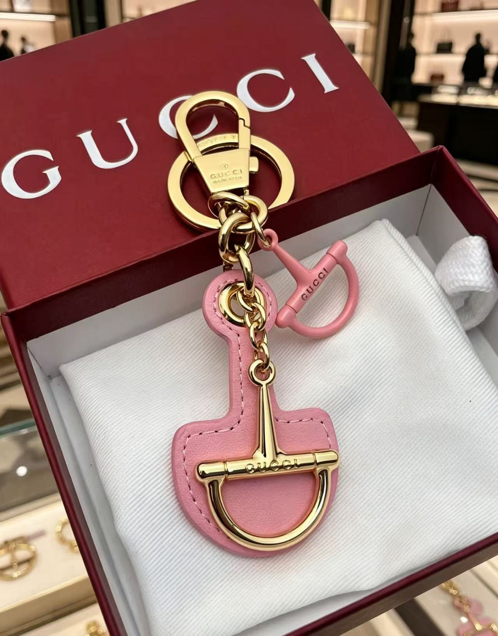 Gucci Key Pink Leather Keychain - album image 2