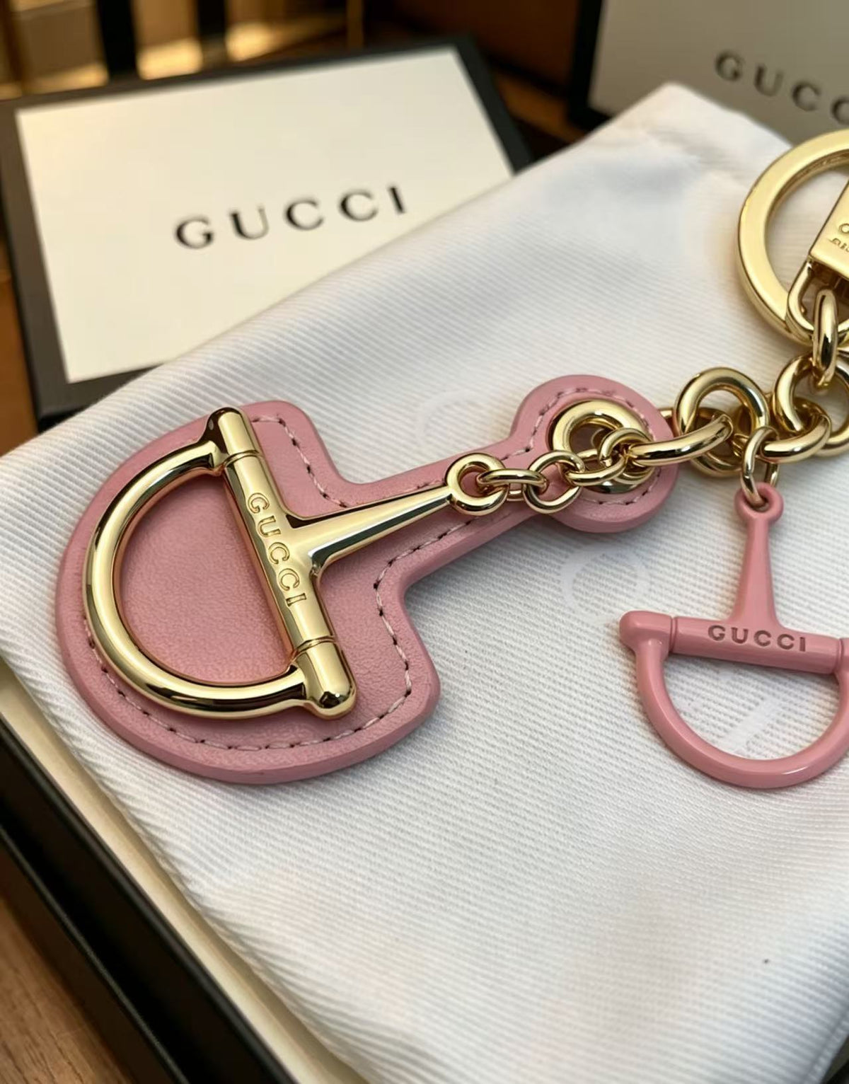 Gucci Key Pink Leather Keychain - album image 4