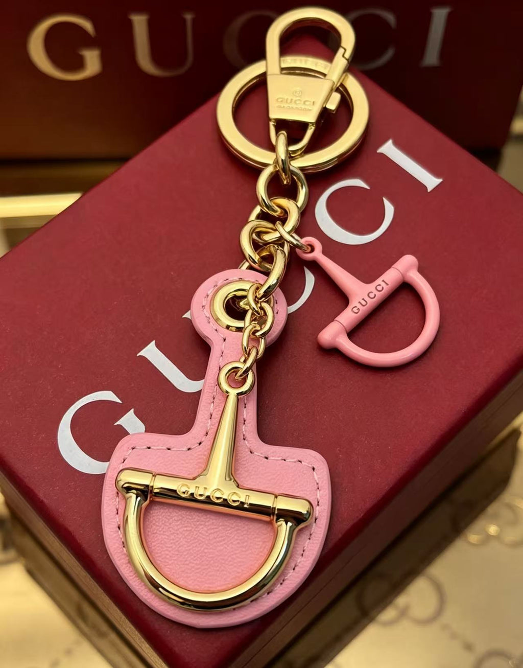 Gucci Key Pink Leather Keychain - album image 3