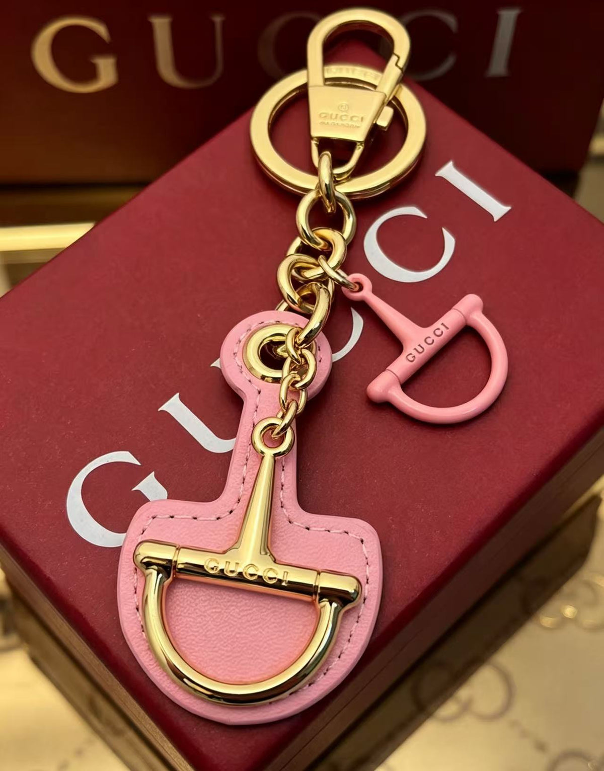 Gucci Key Pink Leather Keychain - album image 3