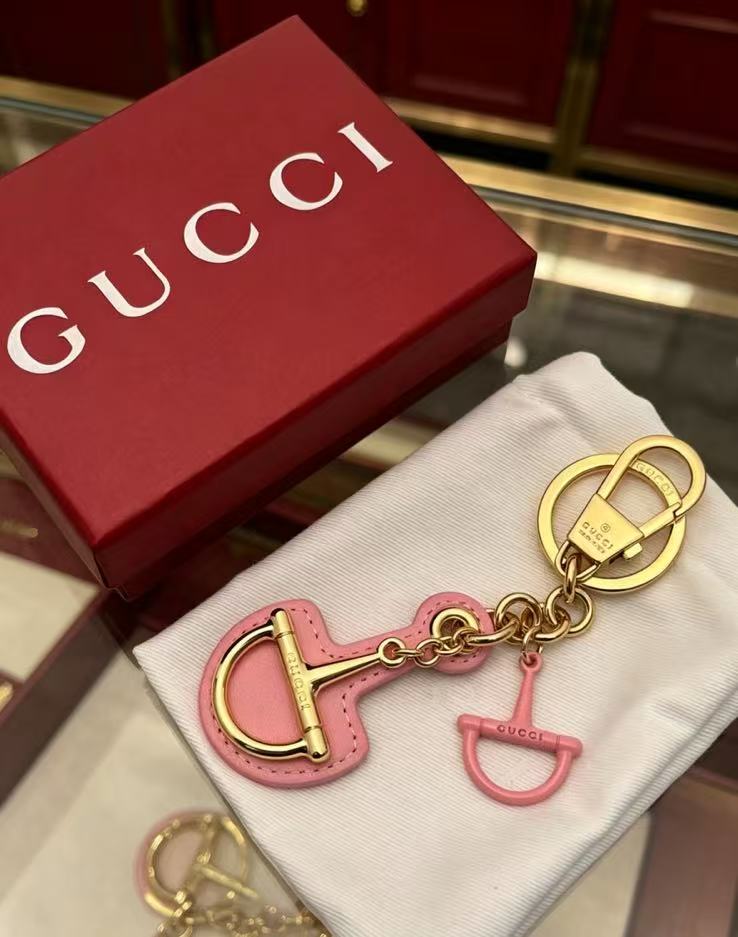 Gucci Key Pink Leather Keychain - album image 1