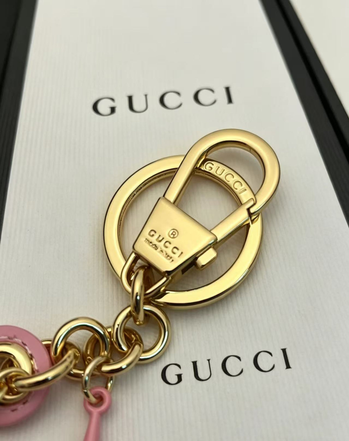 Gucci Key Pink Leather Keychain - album image 6