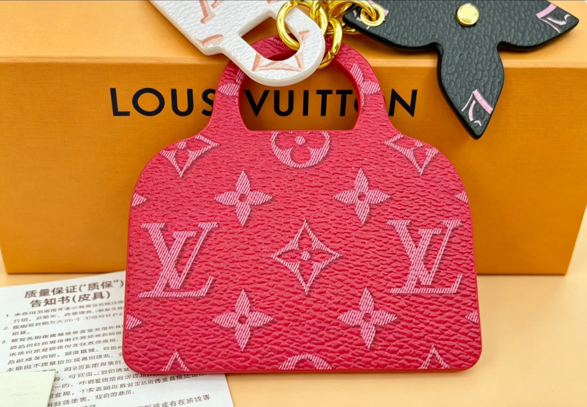 Louis Vuitton Fuchsia Red Gradient Monogram V Letter Keychain - album image 4