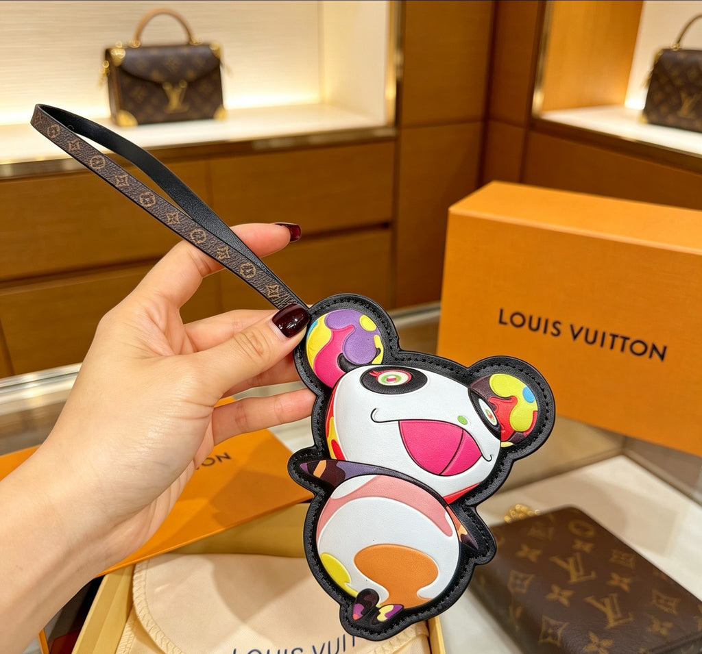 Louis Vuitton Superflat Panda V Letter LV Letter Leather Panda Keychain - album image 2