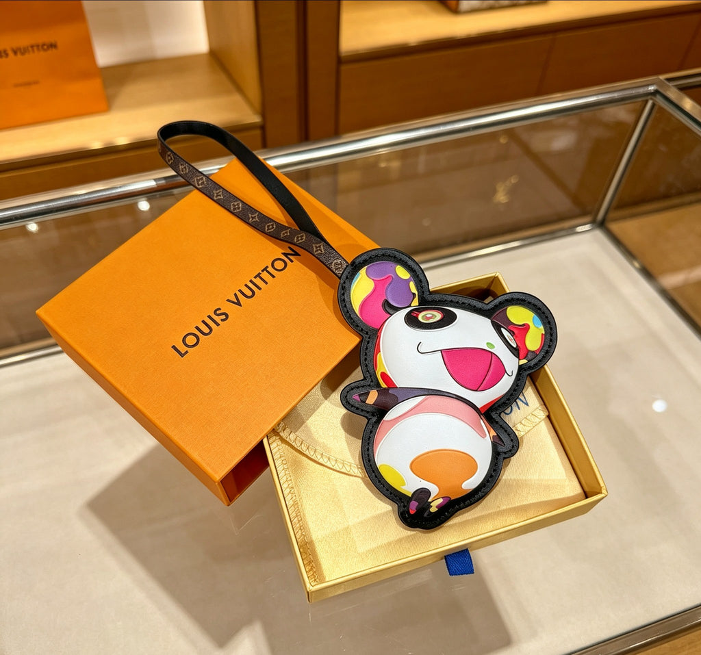 Louis Vuitton Superflat Panda V Letter LV Letter Leather Panda Keychain - album image 1