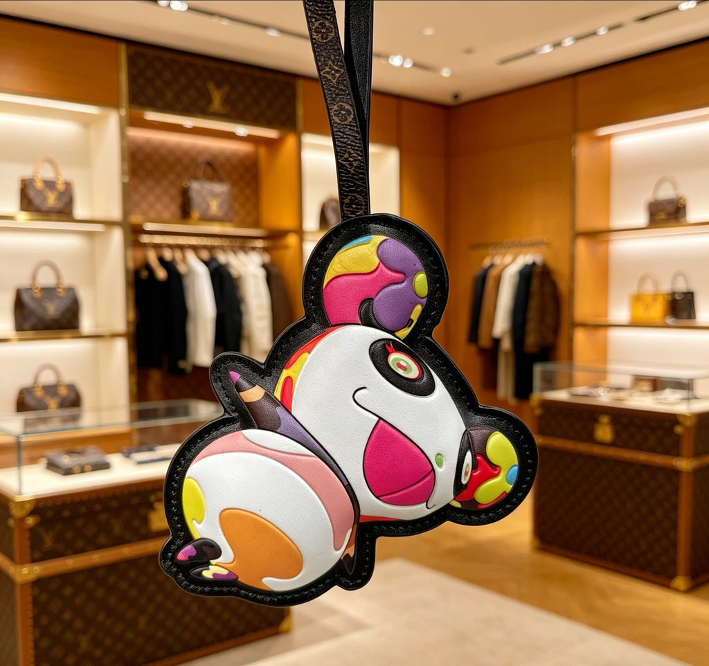 Louis Vuitton Superflat Panda V Letter LV Letter Leather Panda Keychain - album image 3