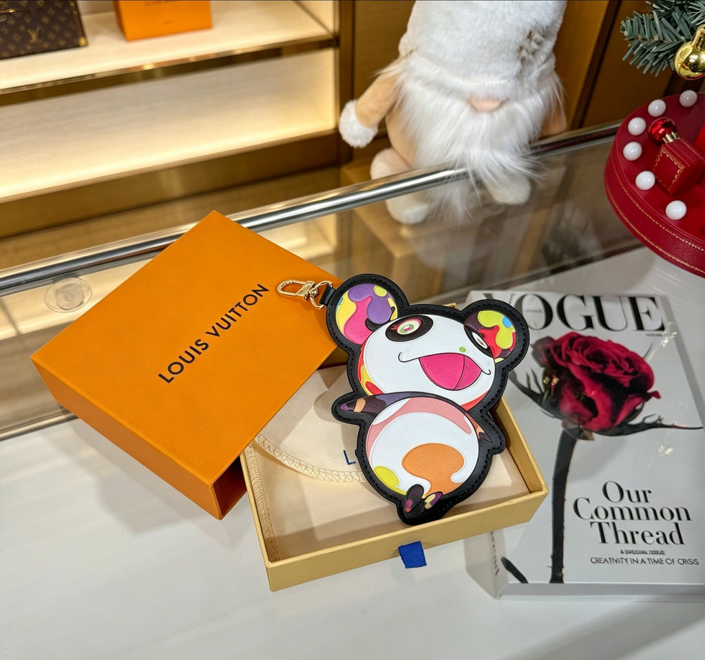 Louis Vuitton Superflat Panda V Letter LV Letter Leather Panda Keychain - album image 1