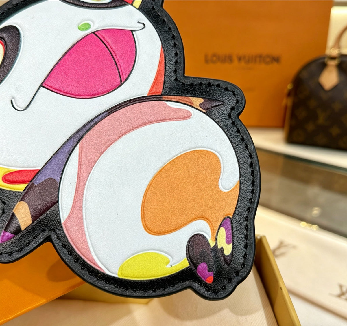 Louis Vuitton Superflat Panda V Letter LV Letter Leather Panda Keychain - album image 4