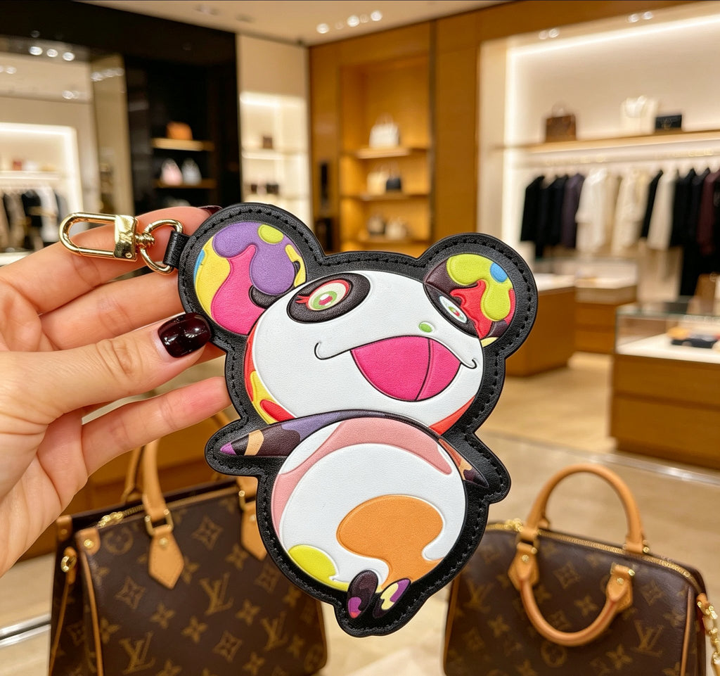 Louis Vuitton Superflat Panda V Letter LV Letter Leather Panda Keychain - album image 2