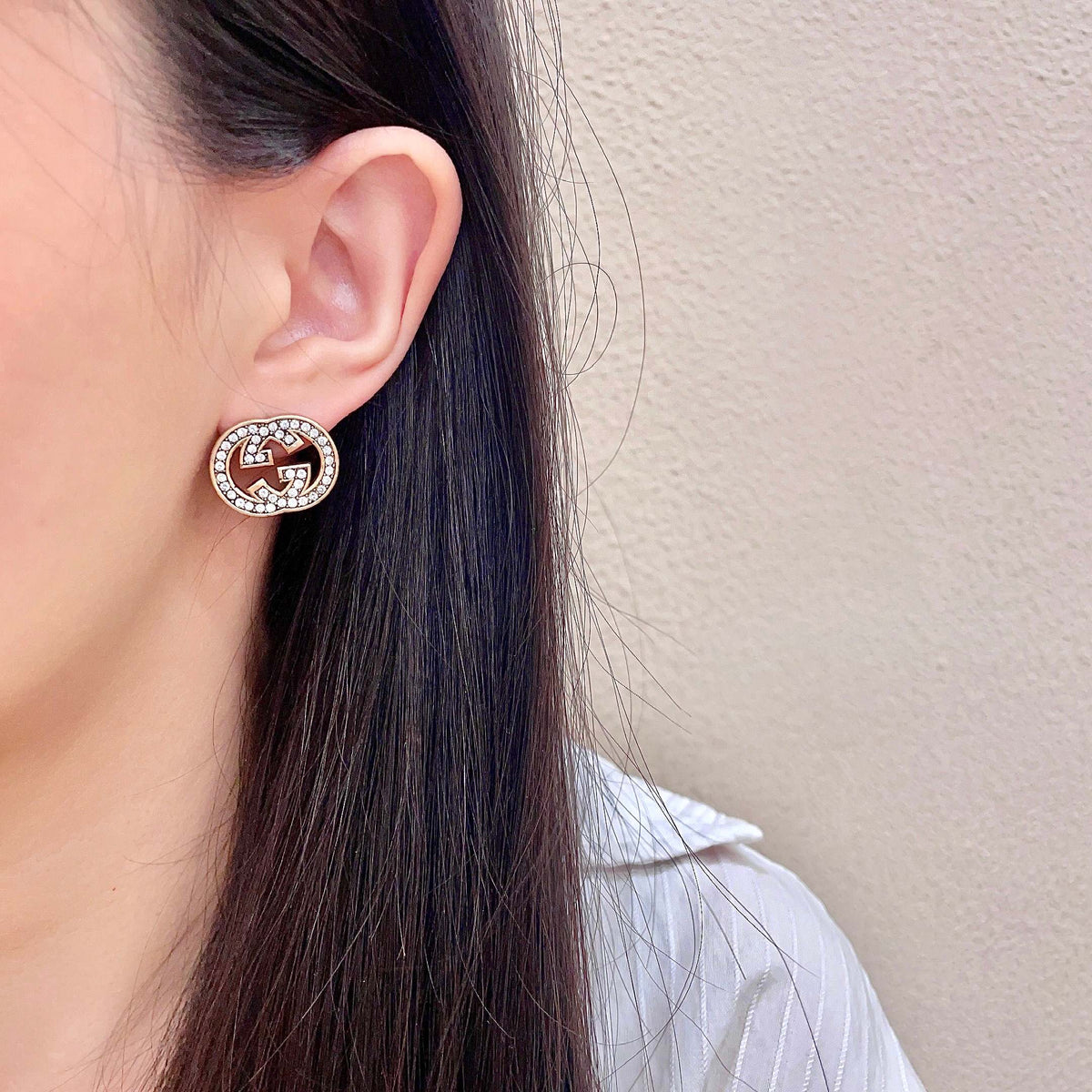 Gucci Silver-Tone Circular G Stud Earrings - album image 3
