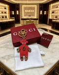 Gucci Key Gold-Tone Pink Crystal Accent Bag Charm - album image 1