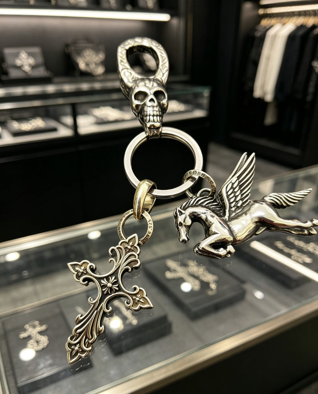 Chrome Hearts Carved Cross Pegasus Clip Charm - album image 6
