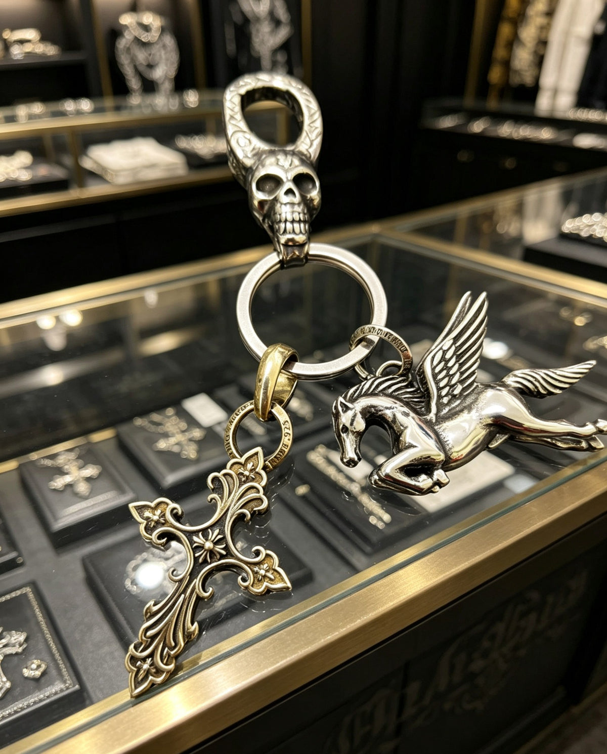 Chrome Hearts Carved Cross Pegasus Clip Charm - album image 5